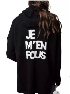 Zadig & Voltaire Salma We Amour Je M'ev Four Zip up Hoodie Sweater Size S